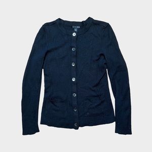 Aqua Cashmere Black Cardigan Sweater Size Medium